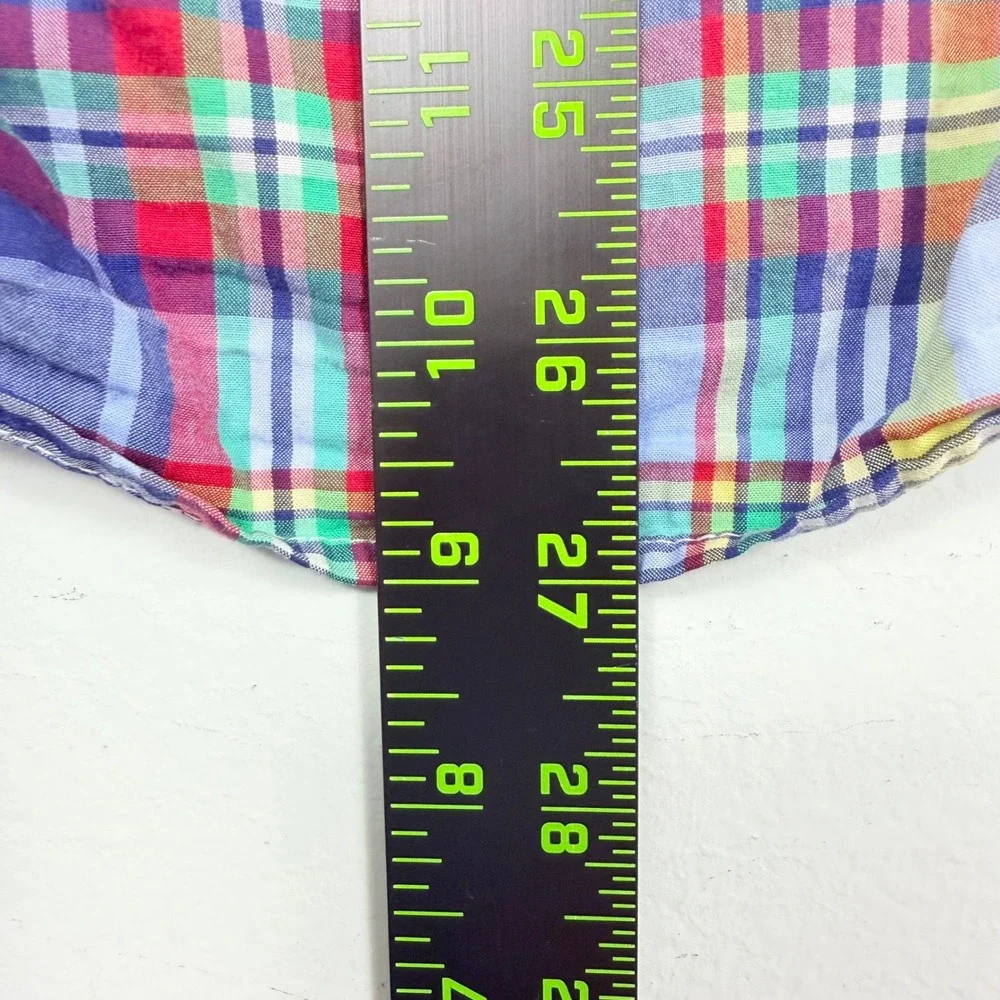Ralph Lauren Button Down Shirt Boys XL Multicolor Madras Plaid Classic Pony Prep